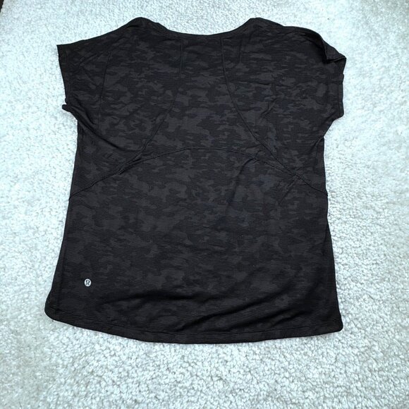 Lululemon Black Camo Miles Ahead Tee - Picture 3 of 9